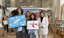 THY'nin Kuzey Makedonya'daki okullar arası resim yarışmasını kazananlara ödülleri verildi