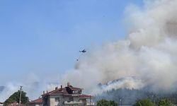 Bursa'nın Orhaneli ilçesinde anızda başlayıp ormana sıçrayan yangına müdahale ediliyor