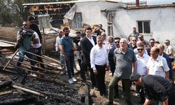 İYİ Parti Genel Başkanı Dervişoğlu, Bursa'daki orman yangınından etkilenen mahalleyi ziyaret etti
