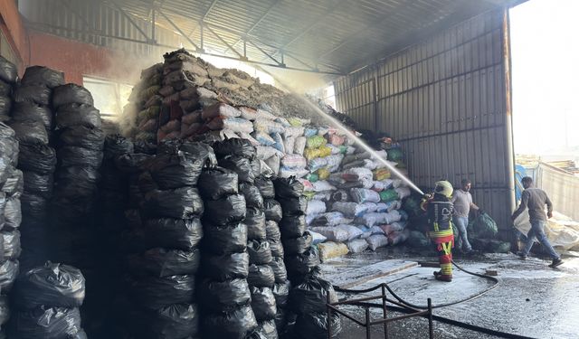 Balıkesir'de mobilya atölyesinden mangal kömürü deposuna sıçrayan yangın söndürüldü