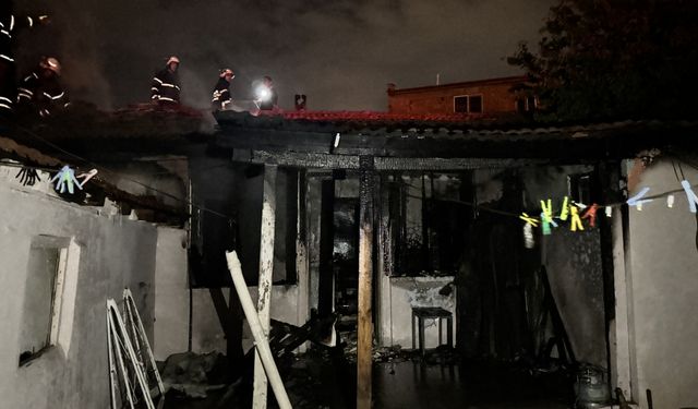 Edirne'de çıkan yangında 3 ev zarar gördü