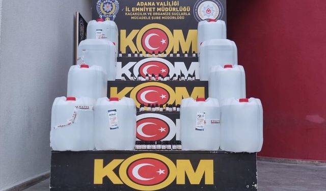 Adana'da 300 litre kaçak etil alkol ele geçirildi