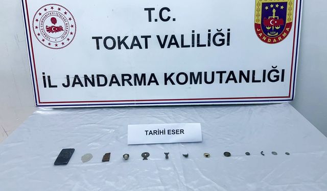 Tokat'ta tarihi eser operasyonunda 13 parça obje ele geçirildi