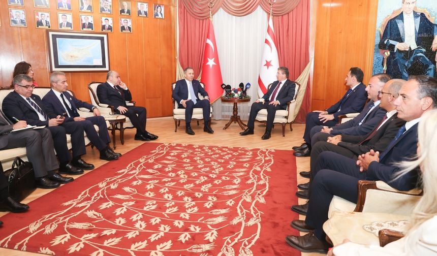 KKTC Başbakanı Üstel, İçişleri Bakanı Yerlikaya'yı kabul etti