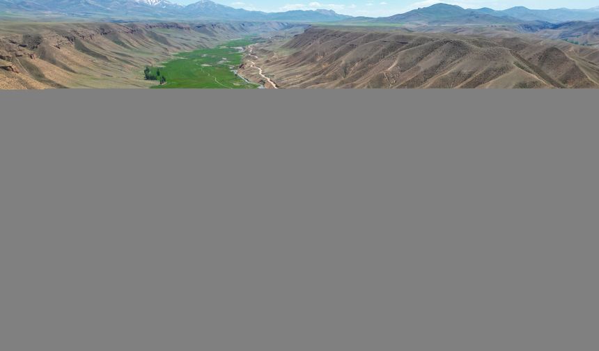 Van'daki mendereslerde ilkbahar güzelliği dronla görüntülendi