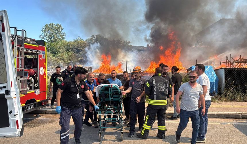 Kocaeli'de palet fabrikasının depolama sahasında çıkan yangın kontrol altına alındı