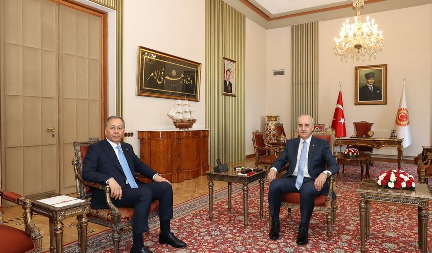TBMM Başkanı Kurtulmuş, İçişleri Bakanı Yerlikaya'yı kabul etti