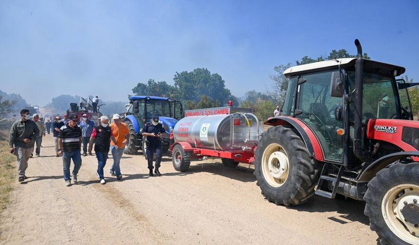 Kırklareli'nde anızlık alandan ormana sıçrayan yangın söndürüldü