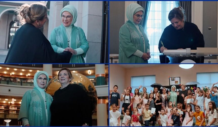 Emine Erdoğan, Gürcistan Cumhurbaşkanı Kavelashvili'nin eşi ile görüşmesine ilişkin video paylaştı
